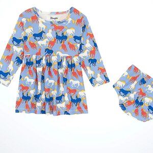 Little Girl's Long Sleeve Horse Print Dress, 24 months NWT